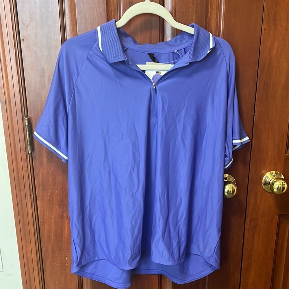 Purple Polo Shirt with White Trim